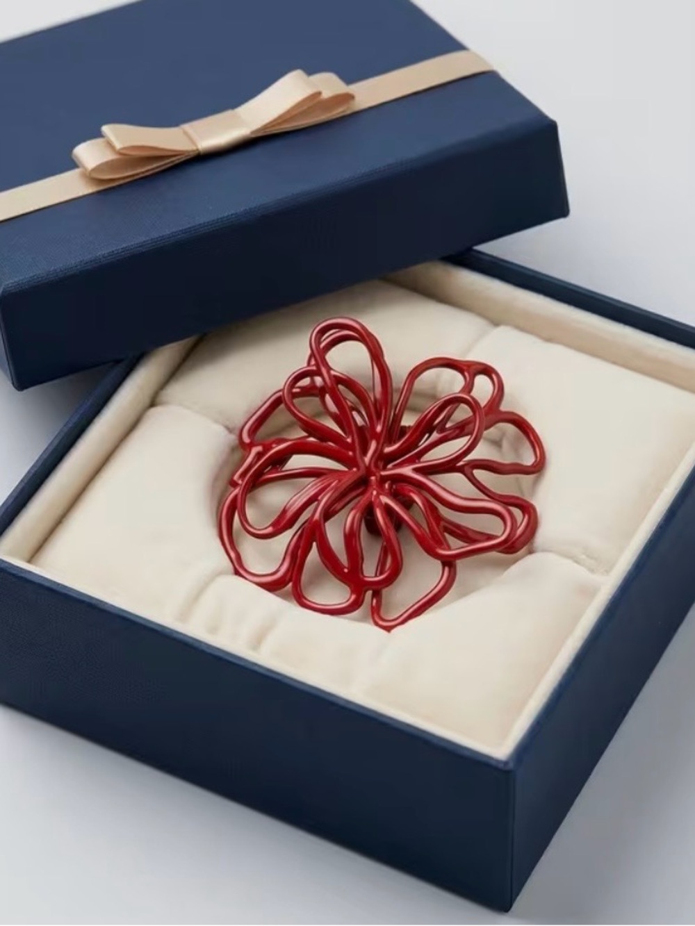 Red Floral Statement Brooch - Women Jewelry